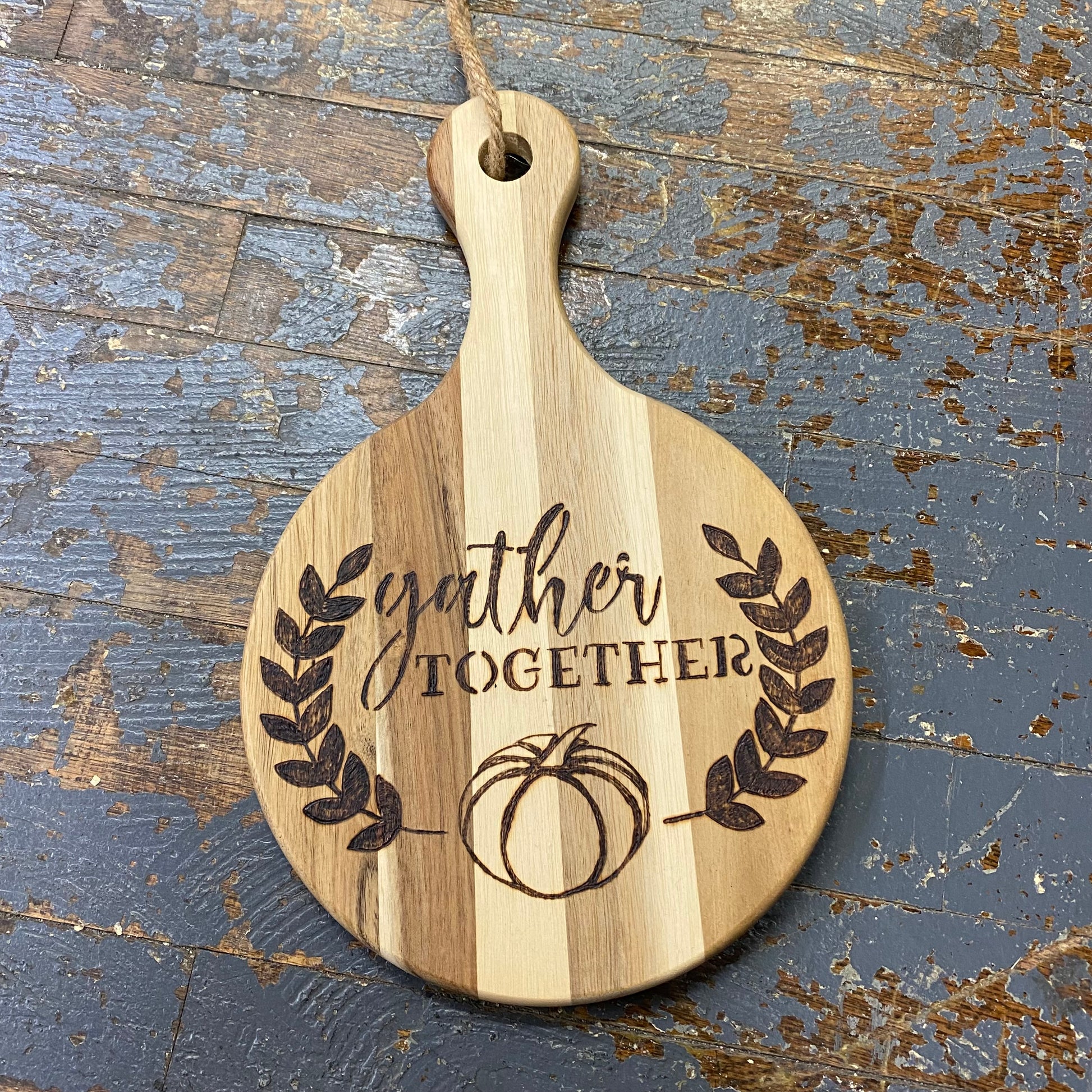 Hand Engraved Wood Cutting Board Gather Together