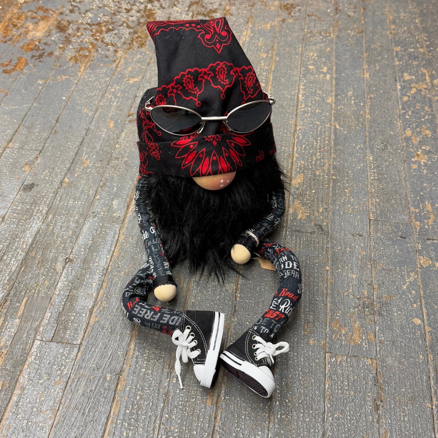 Gnome Holiday Biker Born to Ride Black Shoes