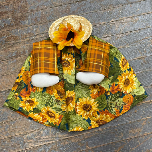 Goose Clothes Complete Holiday Goose Outfit Green Floral Sunflower Dress and Hat