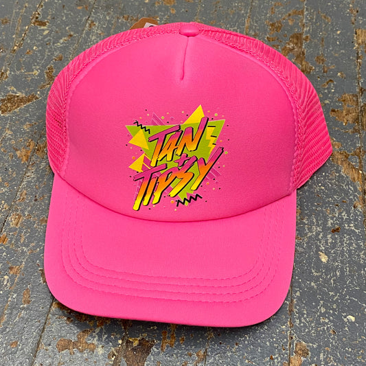 Tan Tipsy Tab Soft Trucker Ball Cap Pink