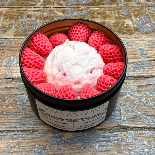 Strawberries Cream Sunshine Kisses Melt Bar Tin Candle