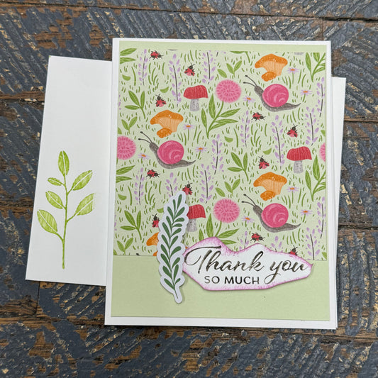Thank You So Much Garden Handmade Stampin Up Greeting Card with Envelope