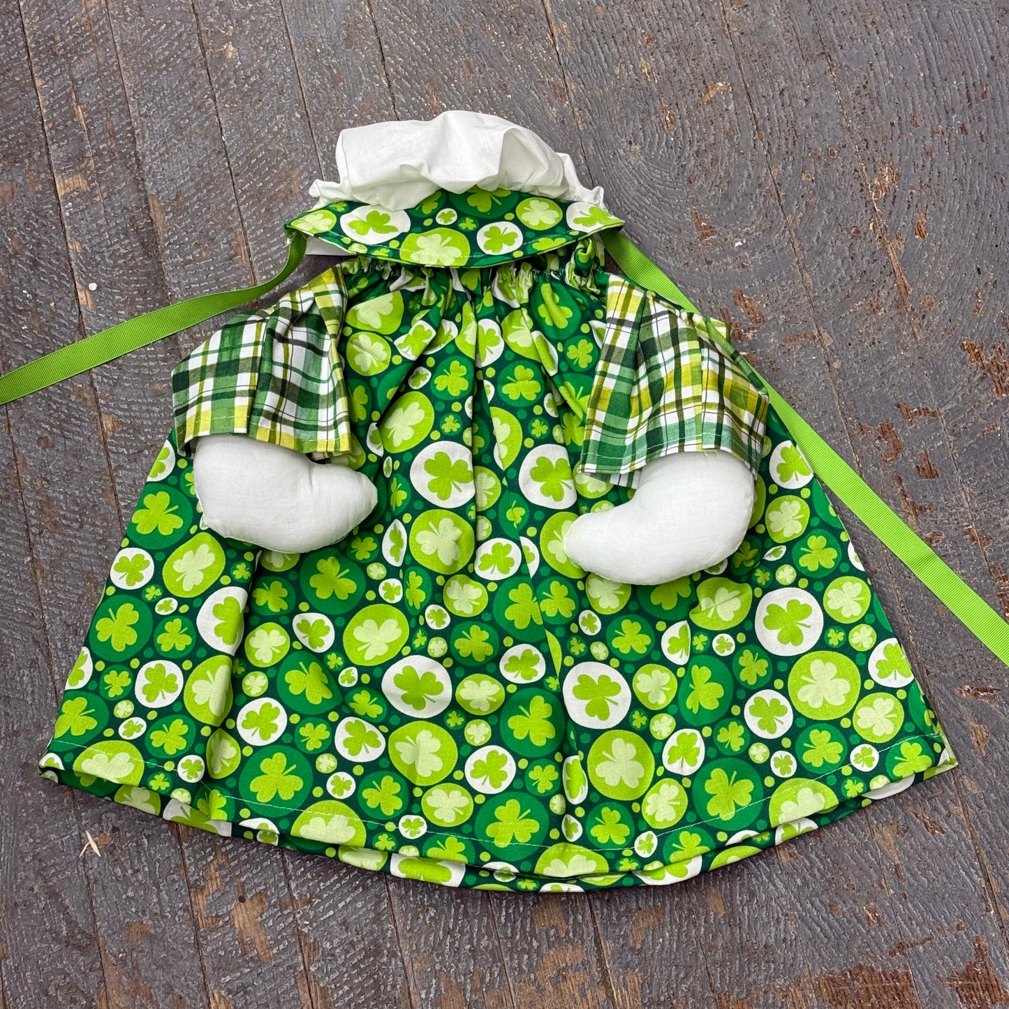 Goose Clothes Complete Holiday Goose Outfit St Patrick's Plaid Shamrock Dress and Top Hat