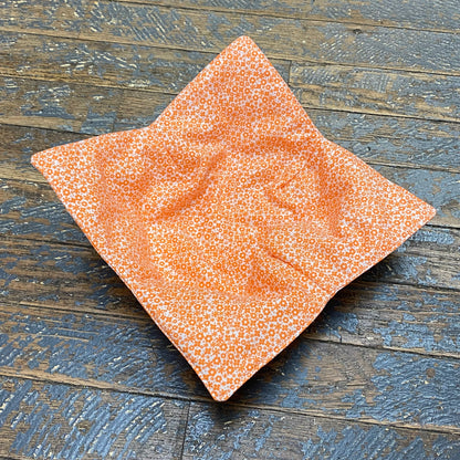 Handmade Fabric Cloth Microwave Bowl Coozie Hot Cold Pad Holder Misc Orange