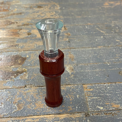 Handmade Duck Call Blood Wood Double Reed Clear Insert