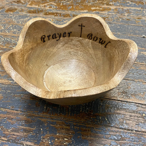 Hand Engraved Wood Bowl Prayer Bowl Small Medium
