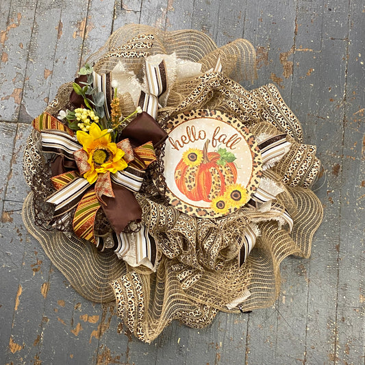 Harvest Pumpkin Patch Hello Fall Seasonal Holiday Wreath Door Hanger