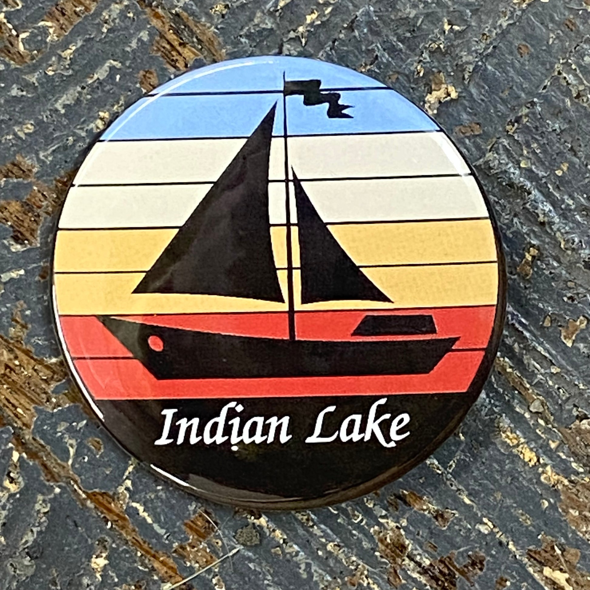 Sailboat Indian Lake Button