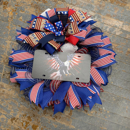 Americana Eagle USA Patriotic Holiday Wreath Door Hanger