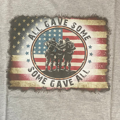 All Gave Some Some Gave All Short Sleeve T-Shirt Grey Graphic Designer Tee