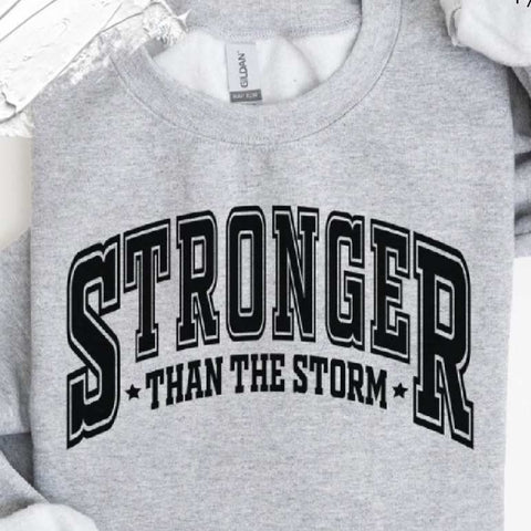 Stronger Than Storm Mens Graphic Designer Long Sleeve Crewneck Sweatshirt
