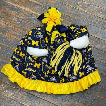 Goose Clothes Complete Holiday Goose Outfit Michigan Wolverines Football Cheerleading Dress and Hat