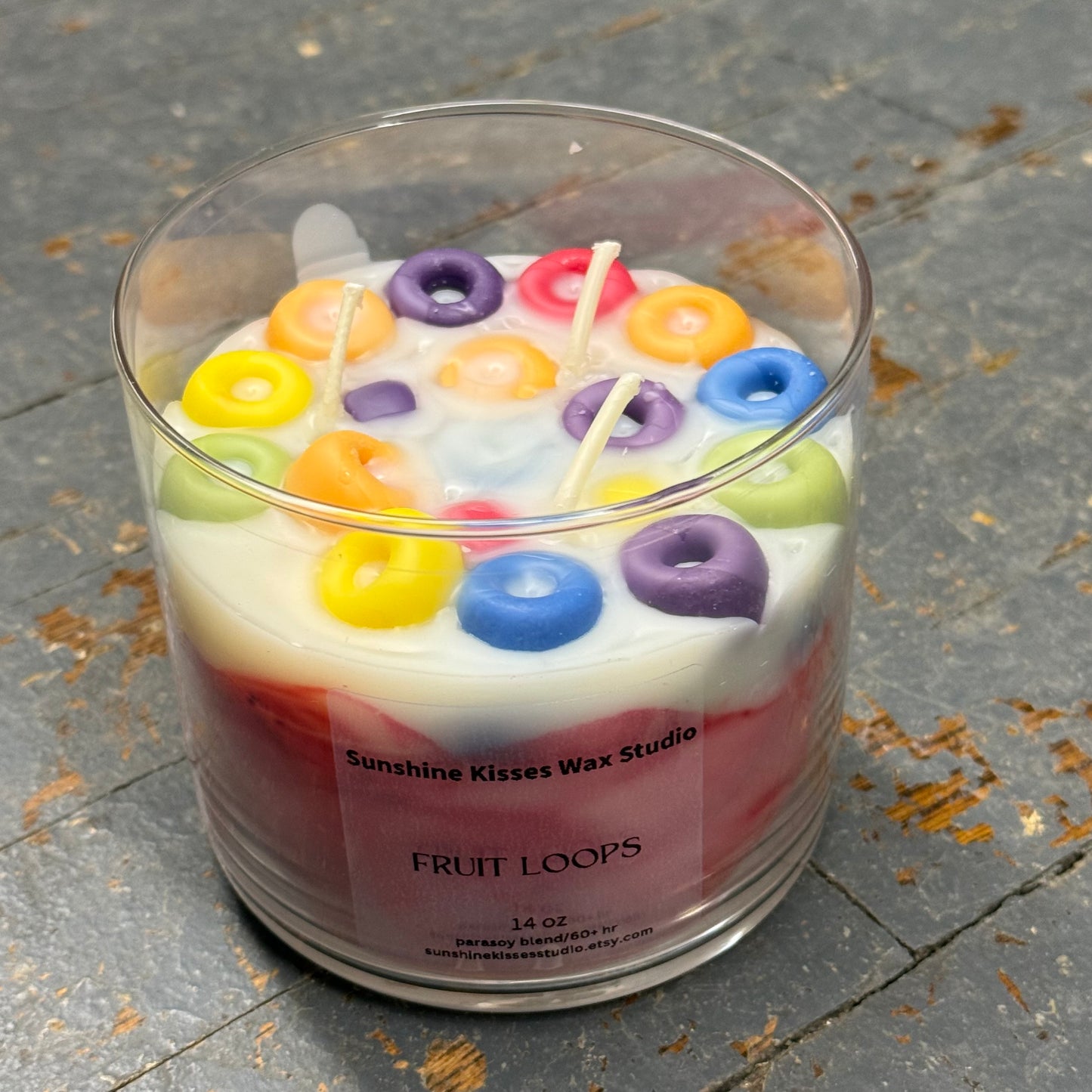 Fruit Loops Sunshine Kisses Melt Bar Three (3) Wick Candle