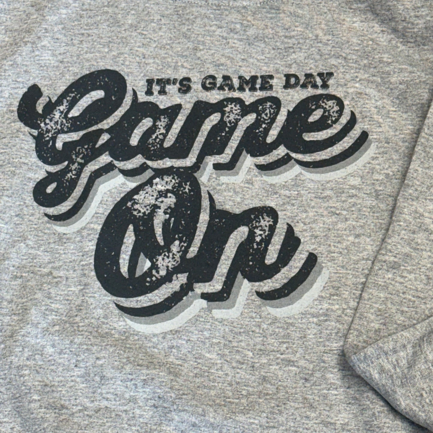 Game Day Game On Grey Graphic Designer Long Sleeve Crew Neck Sweatshirt