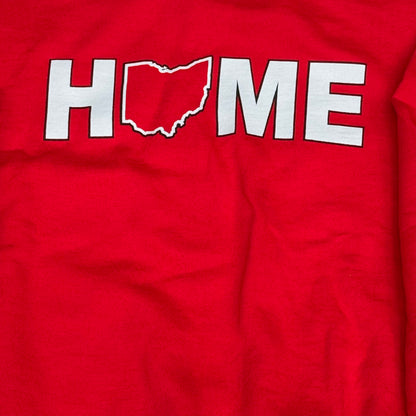 Ohio HOME Red Graphic Designer Long Sleeve Crew Neck Sweatshirt
