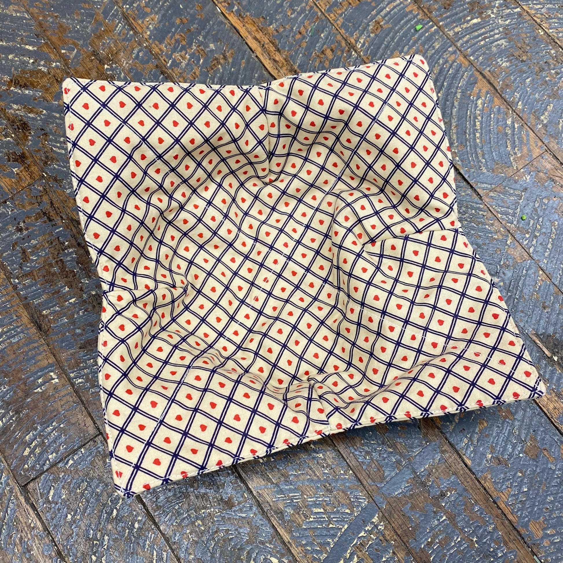 Handmade Fabric Cloth Microwave Bowl Coozie Hot Cold Pad Holder Hearts