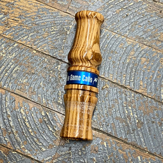 Genesis Game Calls Goose Call #23 Zebra Wood Blue Metal Ring