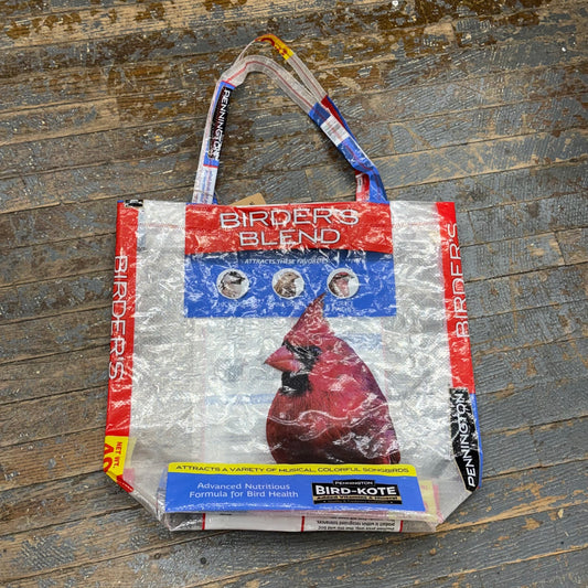 Upcycled Tote Purse Feed Bag Handmade Large Birders Blend Wild Bird Seed Handle Bag
