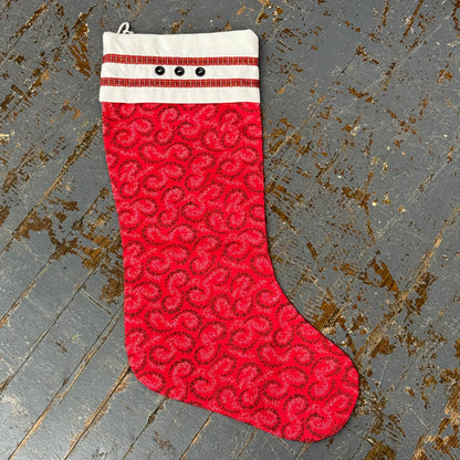 Handcrafted Holiday Stocking Red Shades