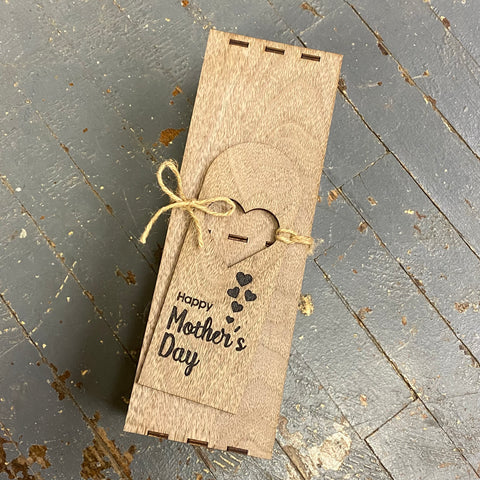 Wine Bottle Flower Vase Laser Engraved Dimensional Wood Box Happy Mothers Day Tag