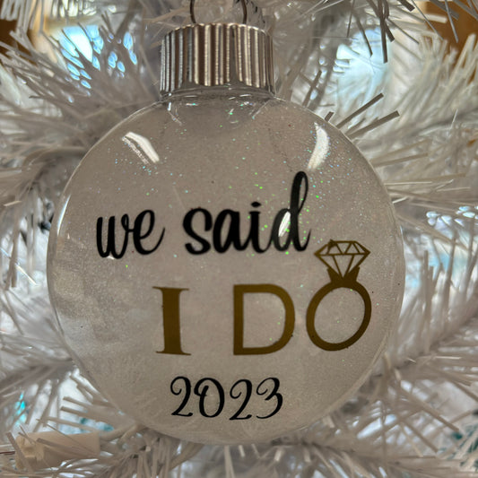 Holiday Christmas Tree Ornament We Said I Do