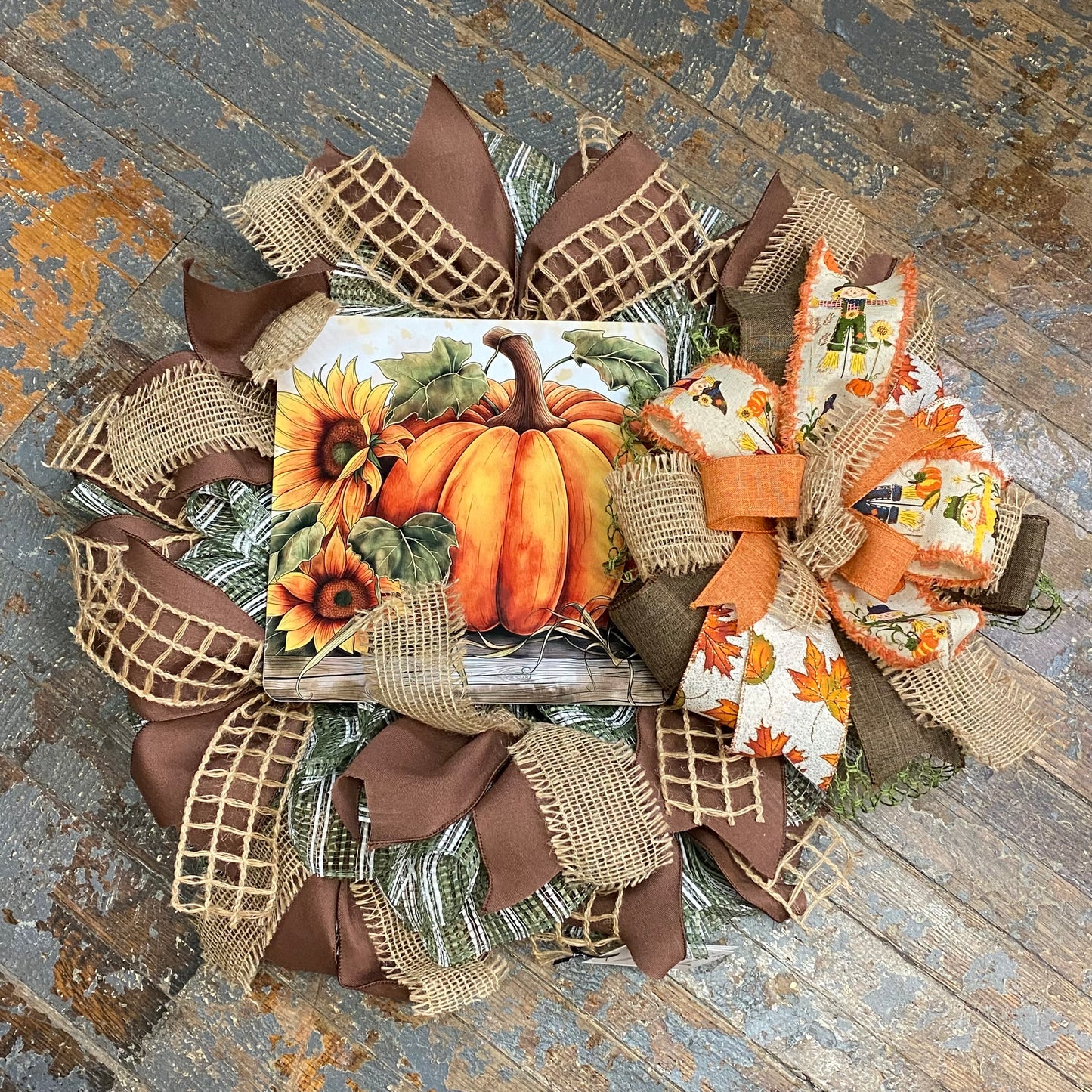 Harvest Pumpkin Patch Seasonal Holiday Wreath Door Hanger