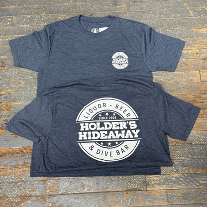 Holders Hideaway Logo Navy Short Sleeve T-Shirt Graphic Designer Tee