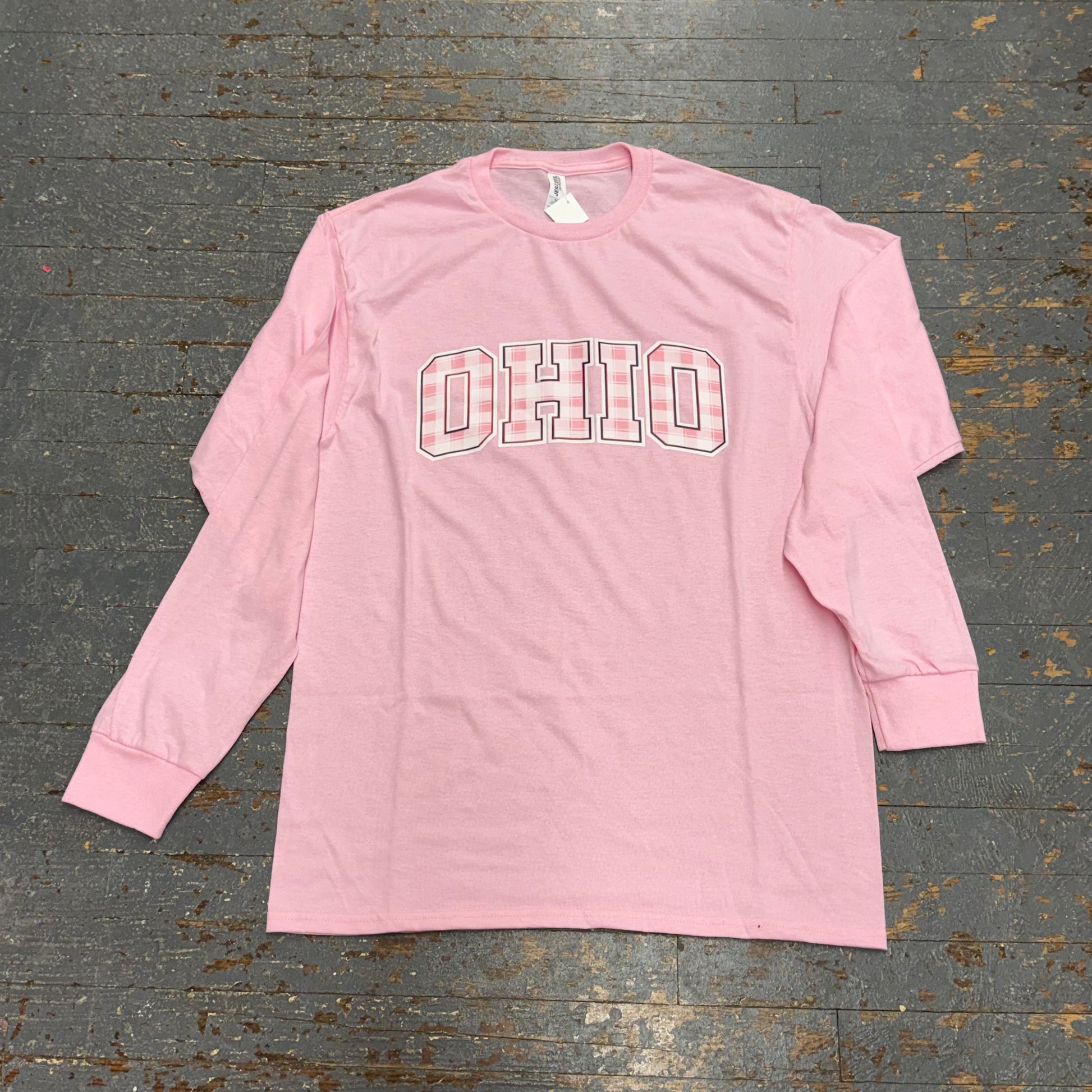 Ohio Plaid Pink Graphic Designer Long Sleeve T-Shirt