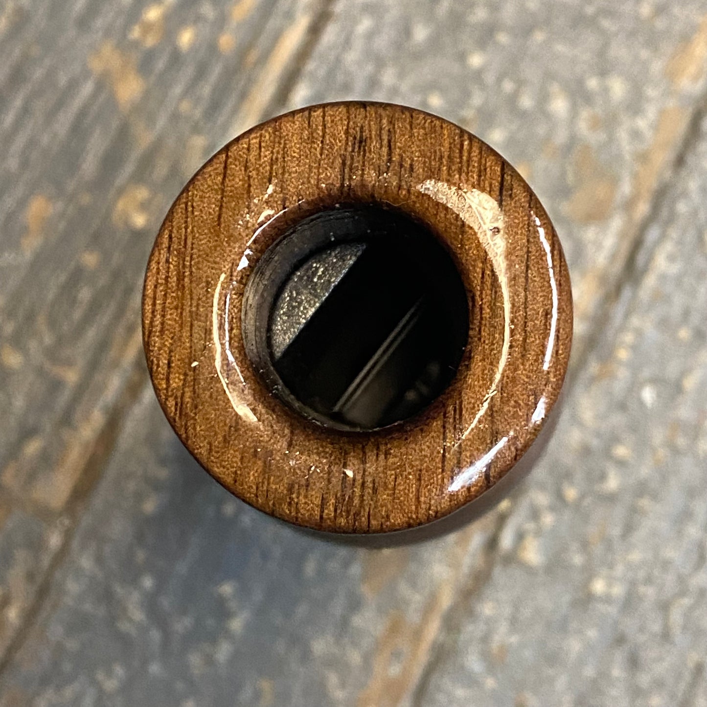 Handmade Duck Call Black Walnut Wood Double Echo Reed Black Insert Silver Band