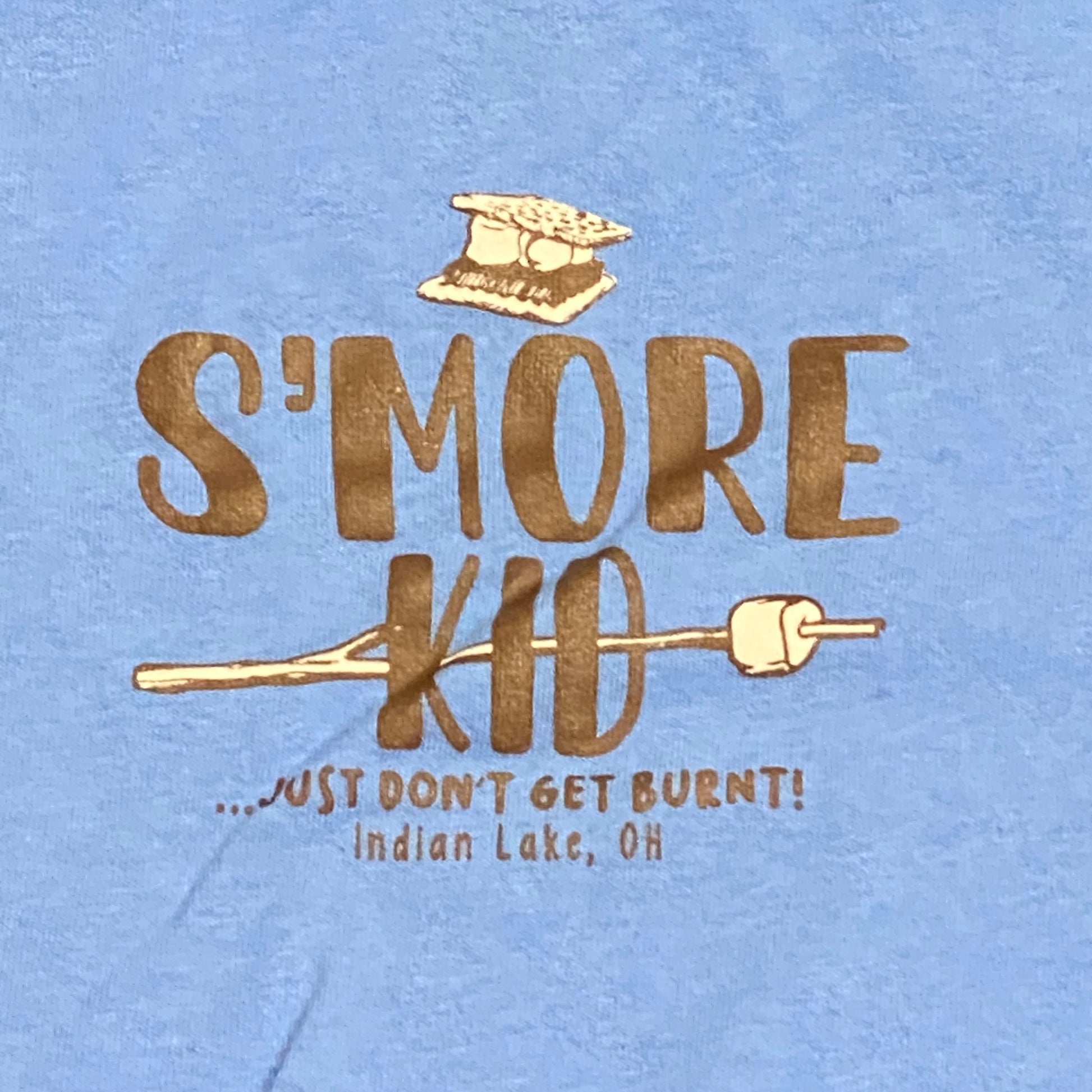 Smore Kid Indian Lake Oh Graphic Designer Short Sleeve Toddler Child T-Shirt Sky Blue