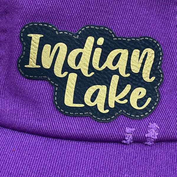 Indian Lake Patch Purple Rugged Ball Cap Hat Bronze