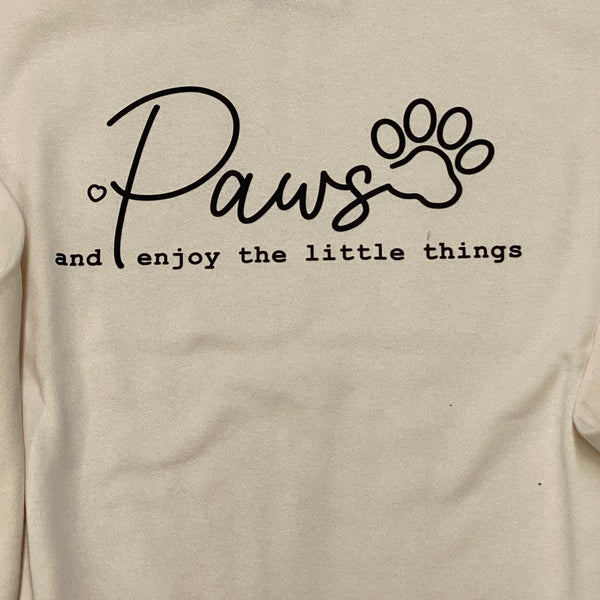 Paws Enjoy Little Things Graphic Designer Long Sleeve Crew Neck Sweatshirt