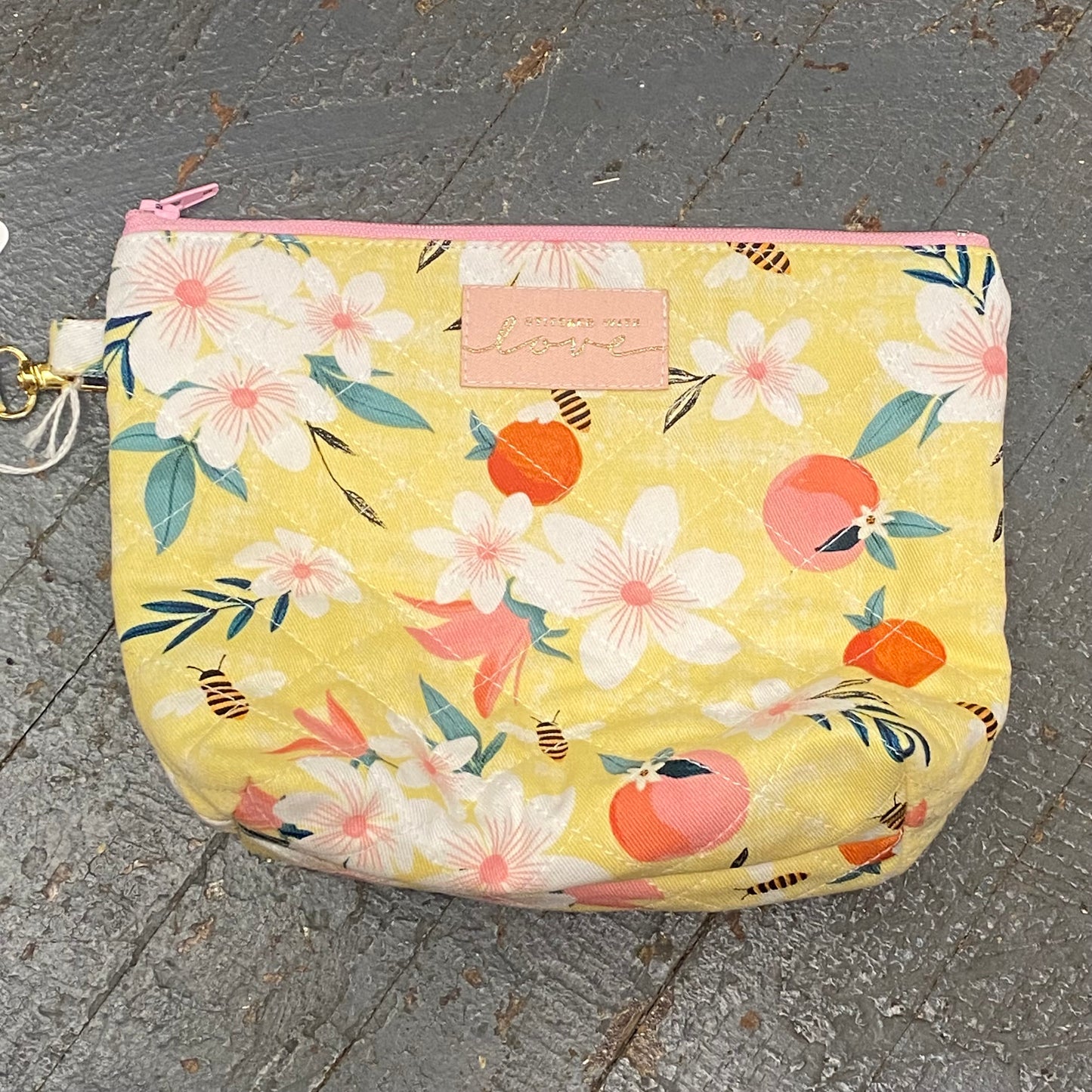 Fabric Cloth Zipper Pouch Cosmetic Bag Coin Purse Wristlet Hawaiian Floral