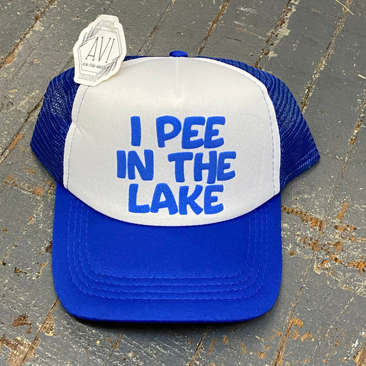 I Pee in the Lake Soft Trucker Ball Cap Blue