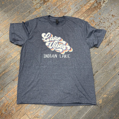 Lake Vibes Indian Lake Graphic Designer Short Sleeve T-Shirt
