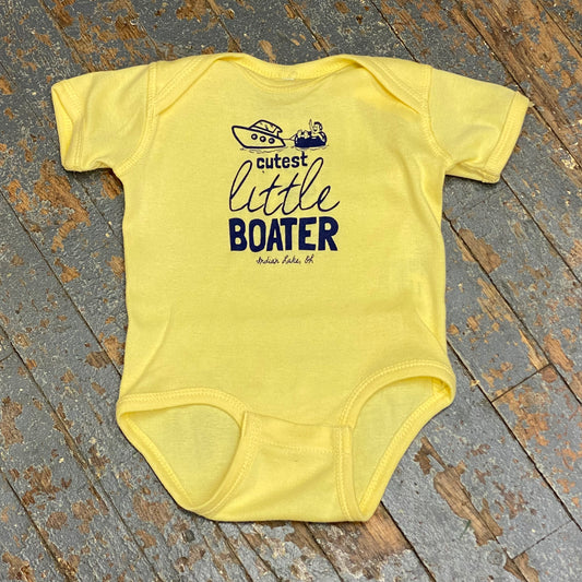 Cutest Little Boater Indian Lake Oh Onesie Bodysuit One Piece Newborn Infant Toddler Yellow