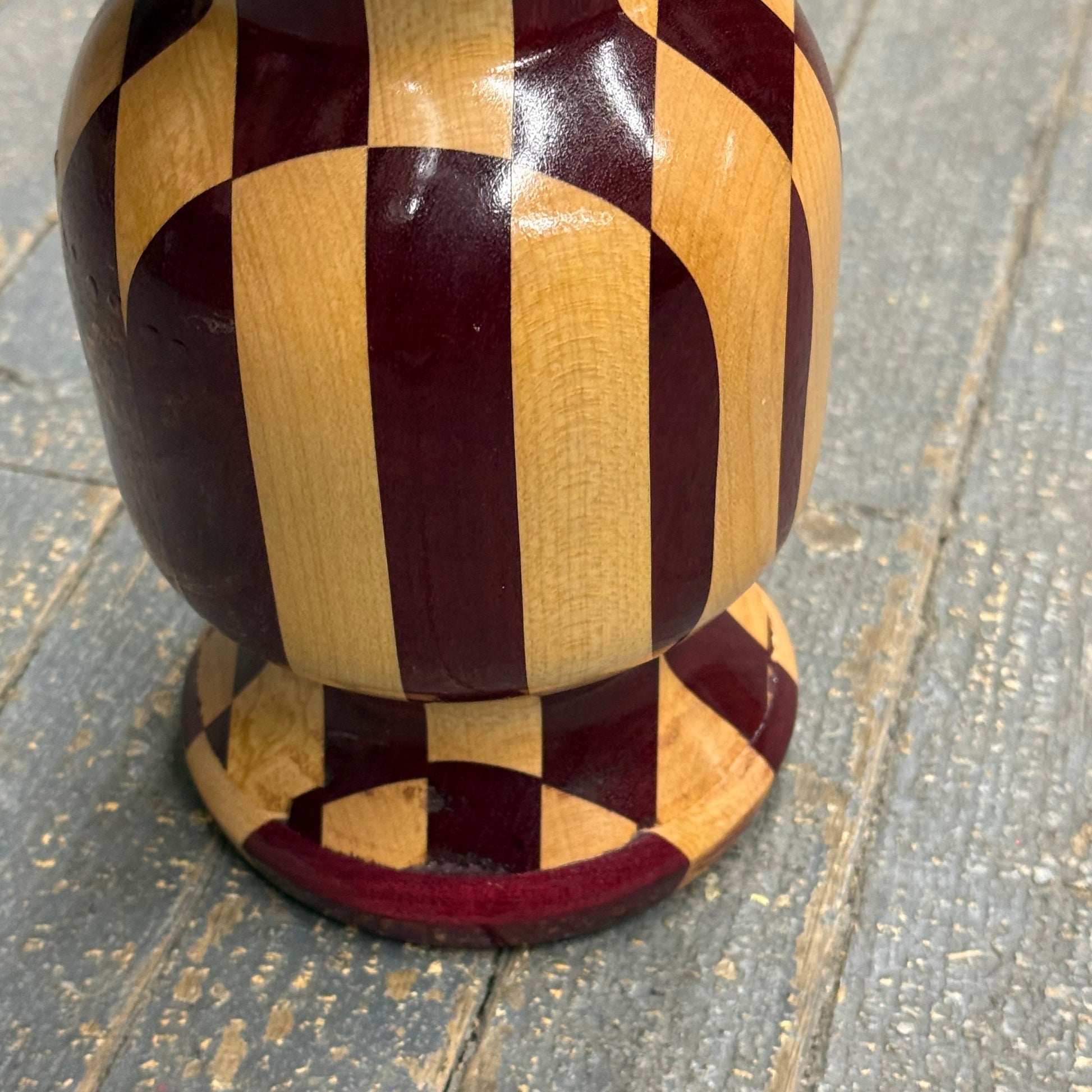 Hand Turned Wooden Vase Urn Maple Purple Heart
