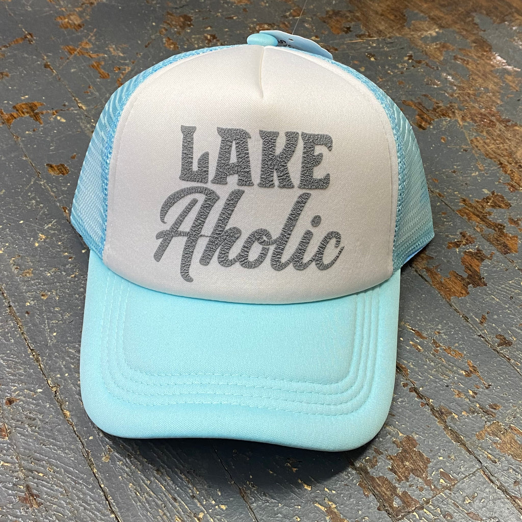 Lake Aholic Soft Trucker Ball Cap Teal Blue