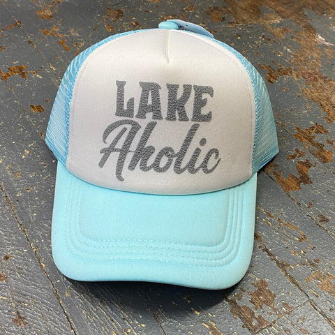 Lake Aholic Soft Trucker Ball Cap Teal Blue
