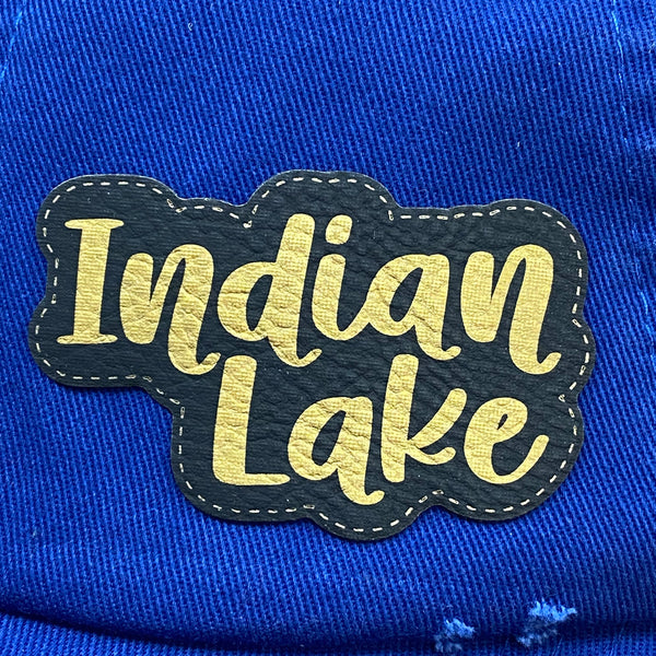 Indian Lake Patch Blue Rugged Ball Cap Hat Bronze