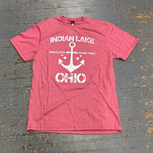 Indian Lake Unsalted Shark Free Graphic Designer Short Sleeve T-Shirt Red