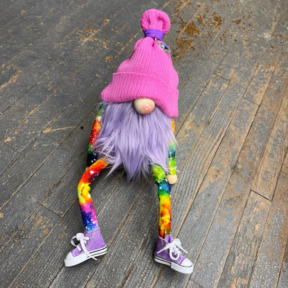 Gnome Holiday Hippie Tye Dye Rock Canvas Shoes