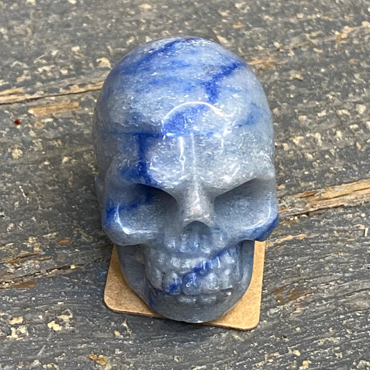 Skull Carving Solid Semiprecious Natural Gemstone Small Blue