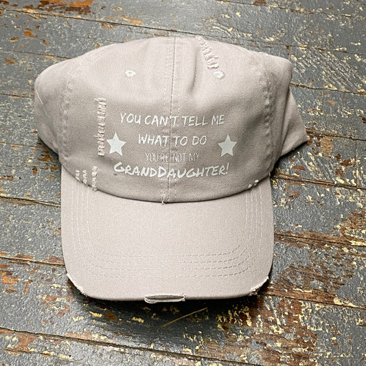 Tell Me What To Do Granddaughter Painted Grey Ball Cap