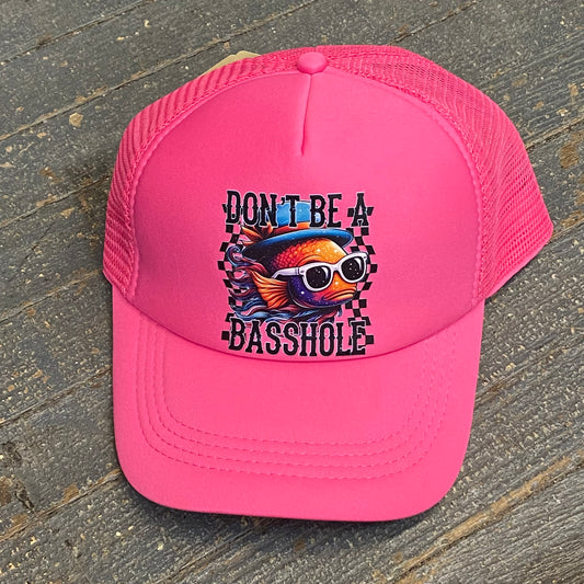 Don't Be Basshole Soft Trucker Ball Cap Pink