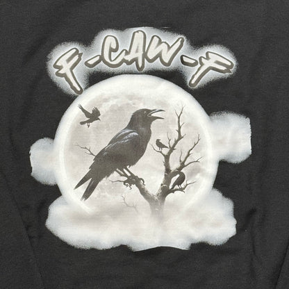 F Caw F Crow Graphic Designer Long Sleeve Crew Neck Sweatshirt