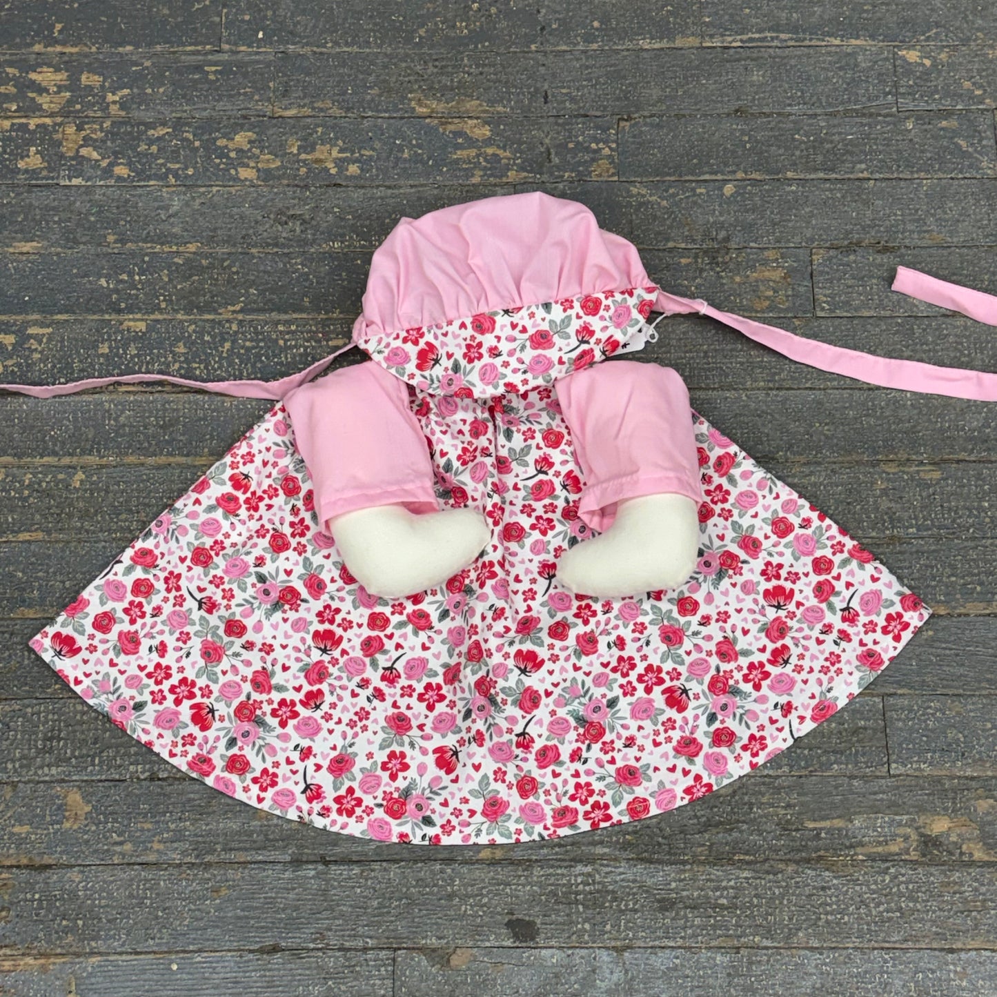 Clothes Complete Holiday Goose Outfit Red Pink Floral Flowers Dress and Hat Costume