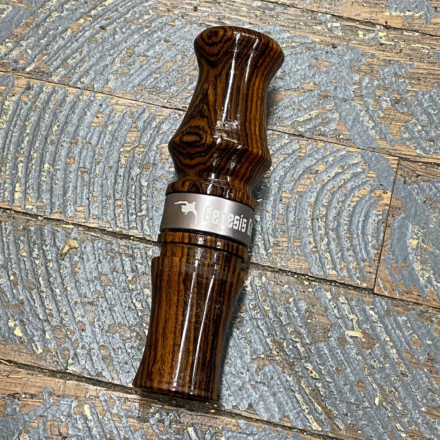 Genesis Game Calls Goose Call #35 Full Body Bocote Wood Silver Metal Ring