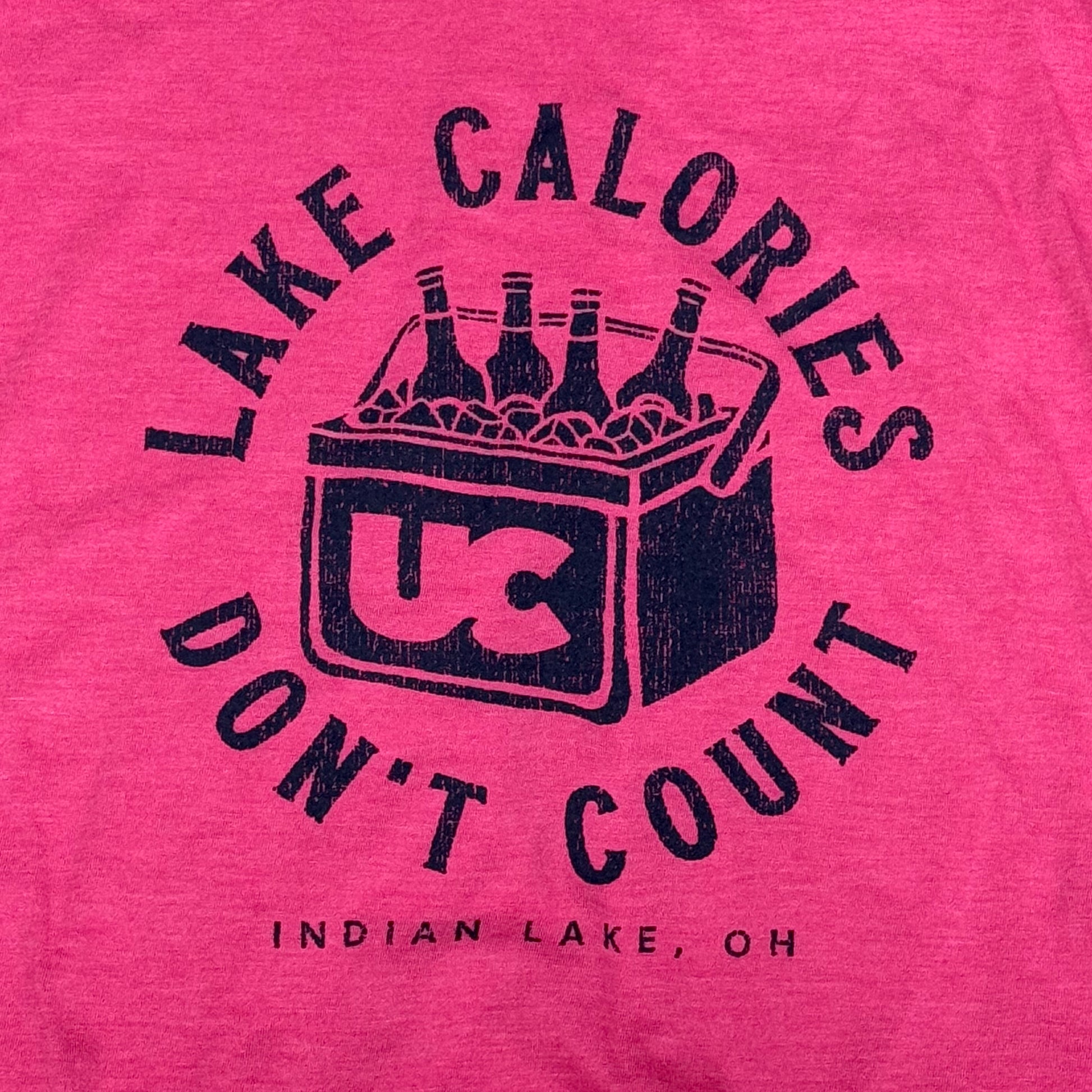 Lake Calories Indian Lake OH Pink Graphic Designer Ladies Tank