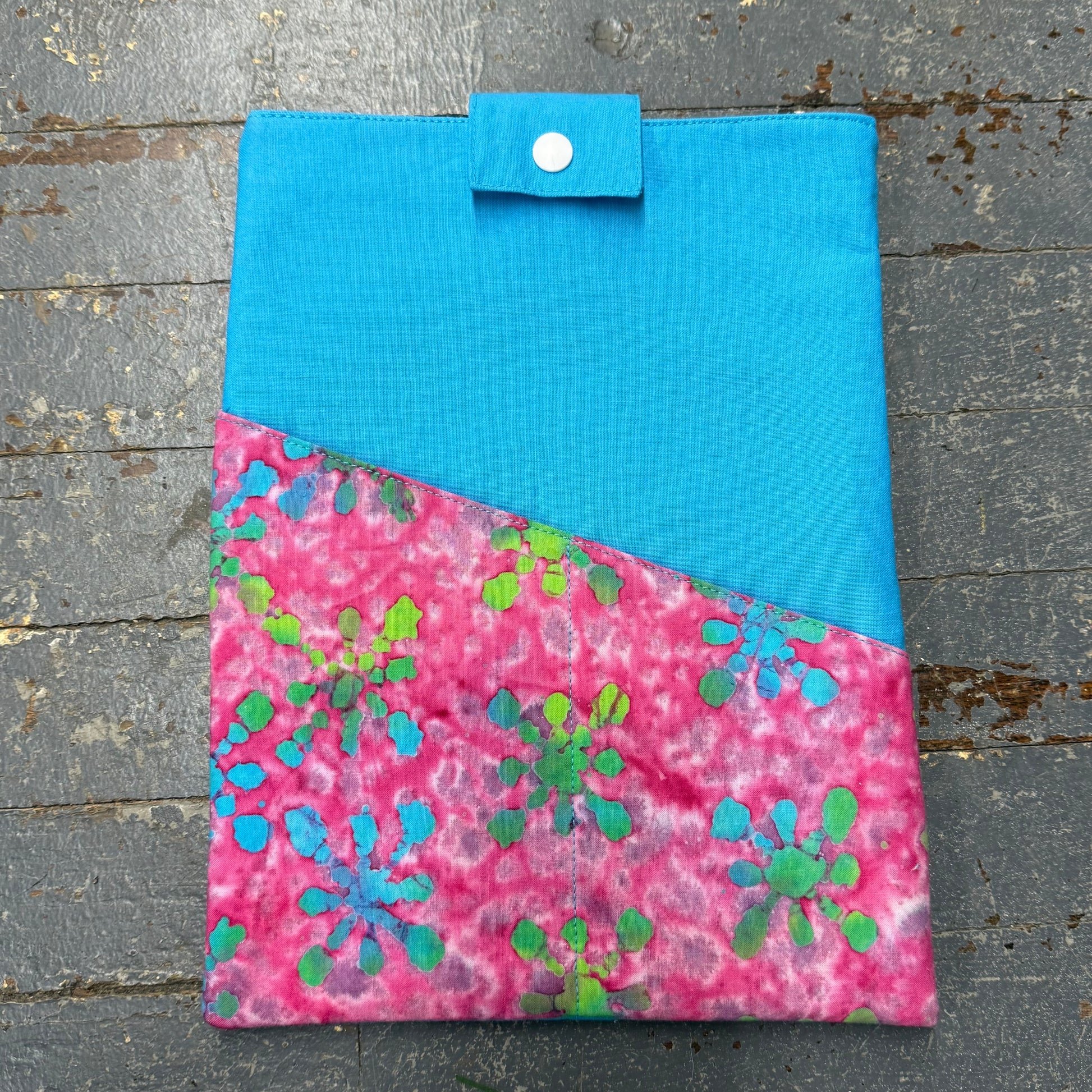 Handmade Fabric Cloth Tablet Holder Misc Blue Pink